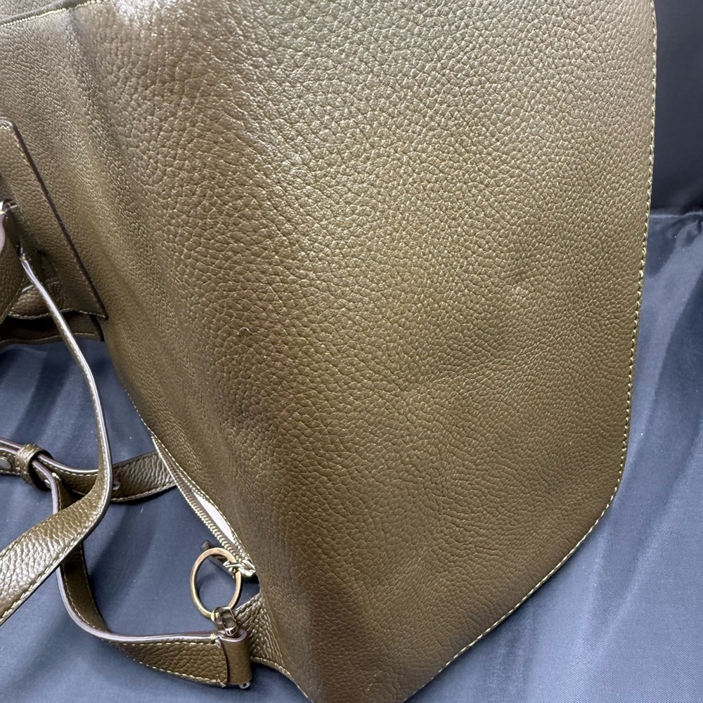 Kate Spade olive green New York sinch pebbled leather backpack - Picture 8 of 13